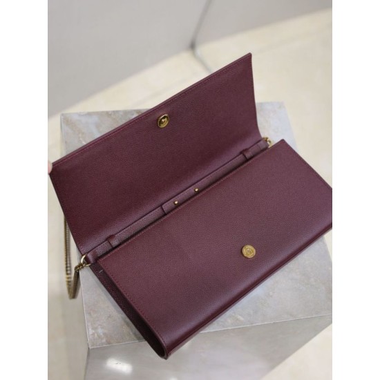 Premium Replica YSL Saint Laurent Kate Clutch Brown Hammered Leather At Cheap Price