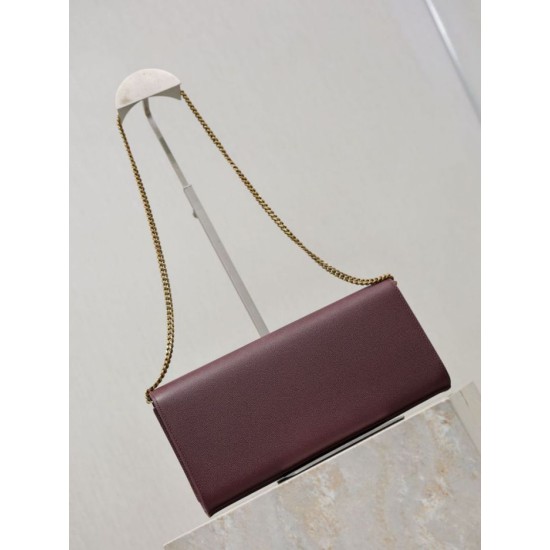 Premium Replica YSL Saint Laurent Kate Clutch Brown Hammered Leather At Cheap Price