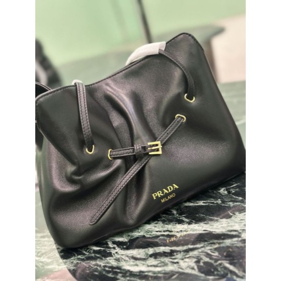 Premium Replica Prada Dada Small Shoulder Bag Black Nappa Leather At Cheap Price