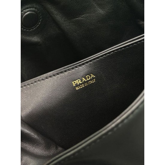 Premium Replica Prada Dada Small Shoulder Bag Black Nappa Leather At Cheap Price