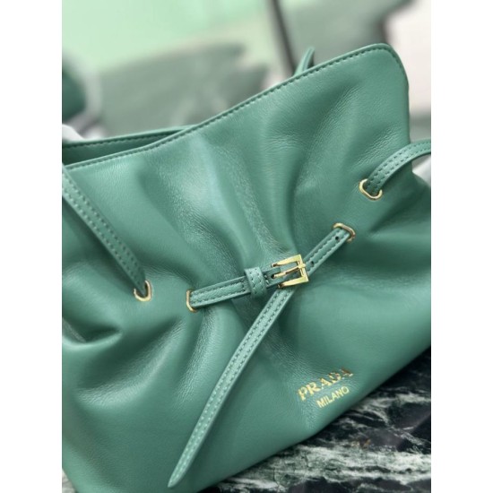 Premium Replica Prada Dada small shoulder bag green nappa leather At Cheap Price