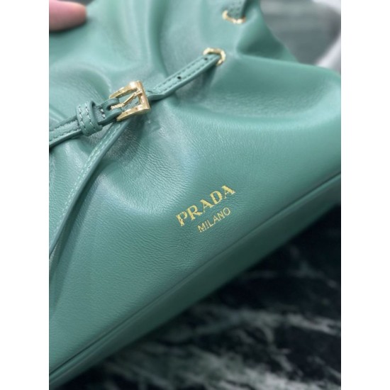 Premium Replica Prada Dada small shoulder bag green nappa leather At Cheap Price