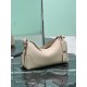 Premium Replica Prada Aimée large shoulder bag 1BC280 beige deerskin At Cheap Price