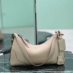 Premium Replica Prada Aimée large shoulder bag 1BC280 beige deerskin At Cheap Price