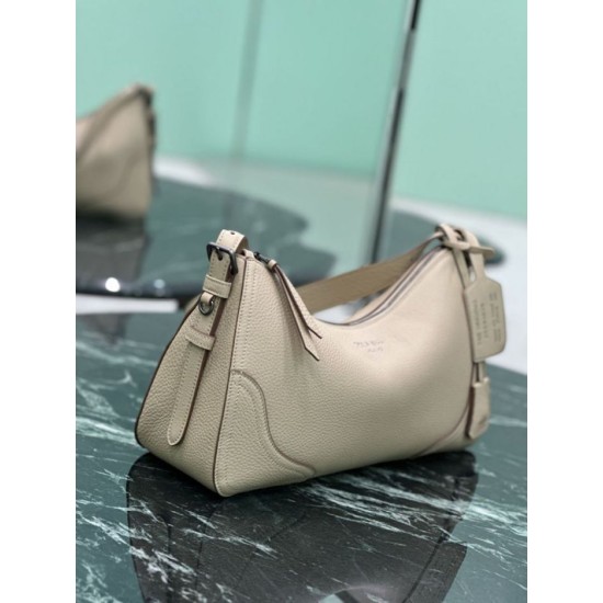 Premium Replica Prada Aimée large shoulder bag 1BC280 beige deerskin At Cheap Price