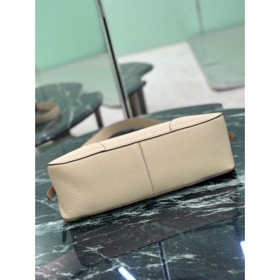 Premium Replica Prada Aimée large shoulder bag 1BC280 beige deerskin At Cheap Price