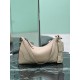 Premium Replica Prada Aimée large shoulder bag 1BC280 beige deerskin At Cheap Price