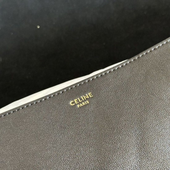 Premium Replica Celine Halfmoon Soft Triomphe bag soft shiny lambskin black At Cheap Price