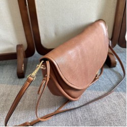 Premium Replica Celine Halfmoon Soft Triomphe bag soft shiny lambskin brown At Cheap Price