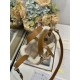 Premium Replica DiorAlps small/medium Dior Toujours Vertical tote bag with topstitching Macrocannage and Apricot Wool Trim At Cheap Price
