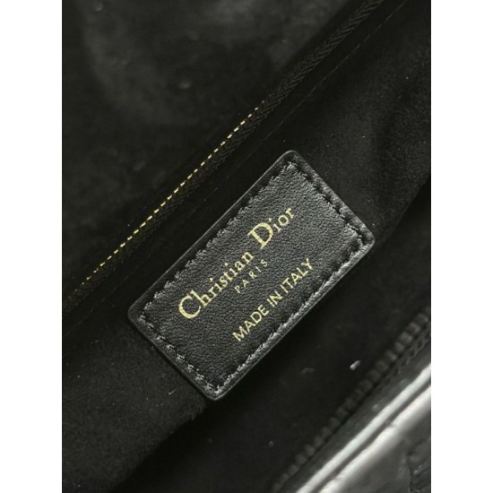 Premium Replica Dior Cannage Lucky Star Studded Mini Lady Dior Bag with D.I.O.R. Charms Black At Cheap Price