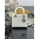 Premium Replica Dior Cannage Lucky Star Studded Mini Lady Dior Bag with D.I.O.R. Charms White At Cheap Price