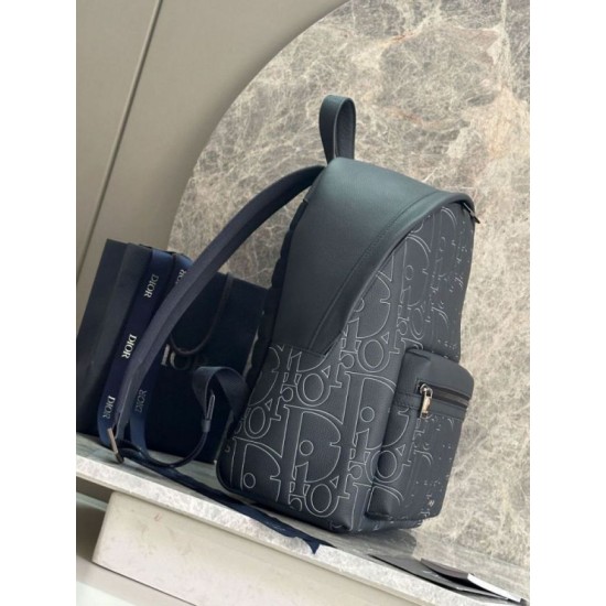 Premium Replica Men's Dior Rider 2.0 Dior Gravity Zip Backpack Navy Blue At Cheap Price