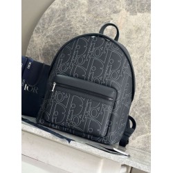 Premium Replica Men's Dior Rider 2.0 Dior Gravity Zip Backpack Navy Blue At Cheap Price