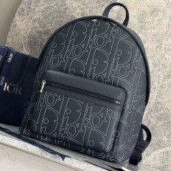 Premium Replica Men's Dior Rider 2.0 Dior Gravity Zip Backpack Navy Blue At Cheap Price