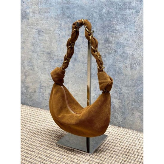 Premium Replica YSL Saint Laurent Amalia Hobo Bag Caramel Suede At Cheap Price