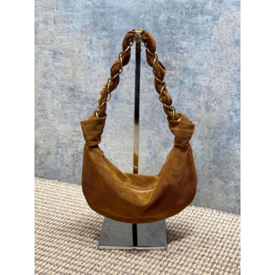 Premium Replica YSL Saint Laurent Amalia Hobo Bag Caramel Suede At Cheap Price