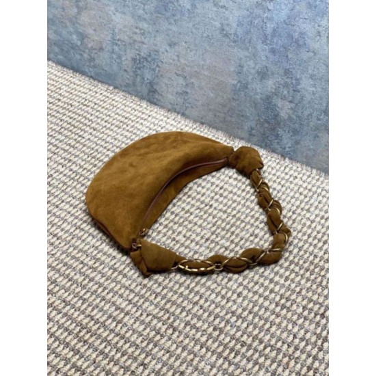 Premium Replica YSL Saint Laurent Amalia Hobo Bag Caramel Suede At Cheap Price