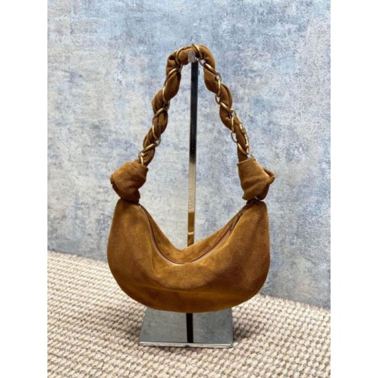 Premium Replica YSL Saint Laurent Amalia Hobo Bag Caramel Suede At Cheap Price