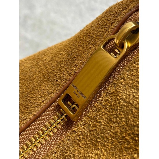 Premium Replica YSL Saint Laurent Amalia Hobo Bag Caramel Suede At Cheap Price