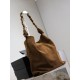 Premium Replica YSL Saint Laurent Amalia Shoulder Bag Embellished Suede Brown At Cheap Price