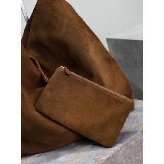 Premium Replica YSL Saint Laurent Amalia Shoulder Bag Embellished Suede Brown At Cheap Price