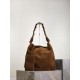 Premium Replica YSL Saint Laurent Amalia Shoulder Bag Embellished Suede Brown At Cheap Price