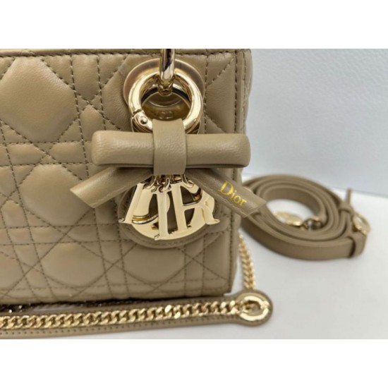 Fake Dior Mini Lady Dior Arco Cannage Lambskin Bag Warm Biscuit Knockoff Clone Sale Online Premium Replica Dior Mini Lady Dior Arco Cannage Lambskin Bag Warm Biscuit At Cheap Price
