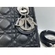 Premium Replica Dior Mini Lady Dior Arco bag with black D.I.O.R charms and silver hardware At Cheap Price