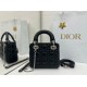 Premium Replica Dior Mini Lady Dior Arco bag with black D.I.O.R charms and silver hardware At Cheap Price