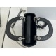 Premium Replica Dior Mini Lady Dior Arco bag with black D.I.O.R charms and silver hardware At Cheap Price