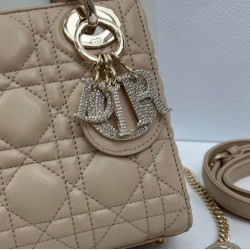 Premium Replica Dior Mini Lady Dior Arco bag with beige D.I.O.R charms At Cheap Price