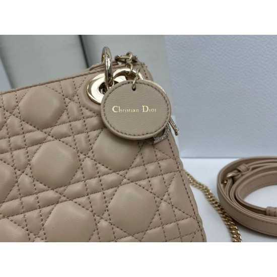 Premium Replica Dior Mini Lady Dior Arco bag with beige D.I.O.R charms At Cheap Price