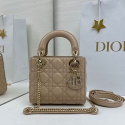 Premium Replica Dior Mini Lady Dior Arco bag with beige D.I.O.R charms At Cheap Price