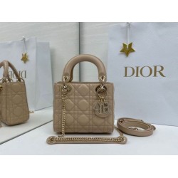 Premium Replica Dior Mini Lady Dior Arco bag with beige D.I.O.R charms At Cheap Price