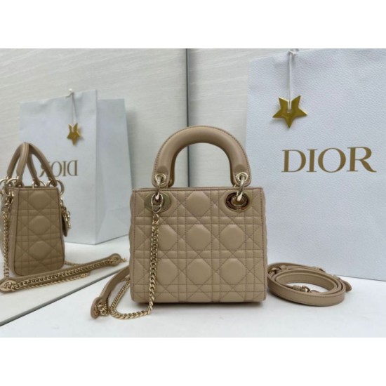 Premium Replica Dior Mini Lady Dior Arco bag with beige D.I.O.R charms At Cheap Price