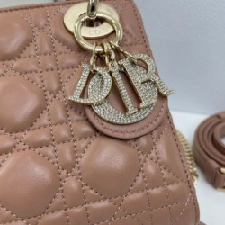 Premium Replica Dior Mini Lady Dior Arco bag with powder pink D.I.O.R charms At Cheap Price