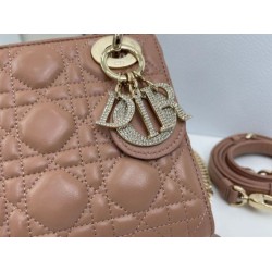 Premium Replica Dior Mini Lady Dior Arco bag with powder pink D.I.O.R charms At Cheap Price