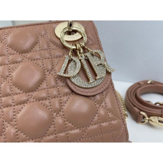 Fake Dior Mini Lady Dior Arco bag with powder pink D.I.O.R charms Knockoff Clone Sale Online Premium Replica Dior Mini Lady Dior Arco bag with powder pink D.I.O.R charms At Cheap Price