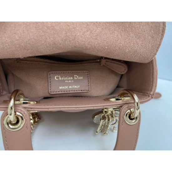 Fake Dior Mini Lady Dior Arco bag with powder pink D.I.O.R charms Knockoff Clone Sale Online Premium Replica Dior Mini Lady Dior Arco bag with powder pink D.I.O.R charms At Cheap Price