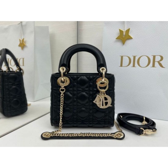 Fake Dior Mini Lady Dior Arco bag with black D.I.O.R charms and gold hardware Knockoff Clone Sale Online Premium Replica Dior Mini Lady Dior Arco bag with black D.I.O.R charms and gold hardware At Cheap Price