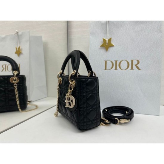 Fake Dior Mini Lady Dior Arco bag with black D.I.O.R charms and gold hardware Knockoff Clone Sale Online Premium Replica Dior Mini Lady Dior Arco bag with black D.I.O.R charms and gold hardware At Cheap Price