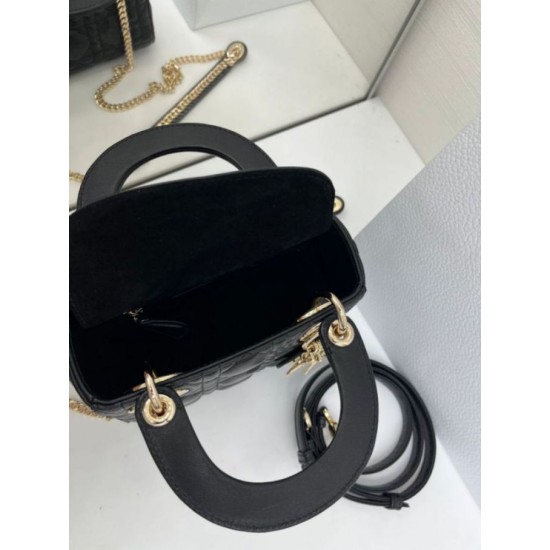 Fake Dior Mini Lady Dior Arco bag with black D.I.O.R charms and gold hardware Knockoff Clone Sale Online Premium Replica Dior Mini Lady Dior Arco bag with black D.I.O.R charms and gold hardware At Cheap Price
