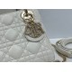 Premium Replica Dior Mini Lady Dior Arco bag with white D.I.O.R charms and gold hardware At Cheap Price