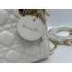 Premium Replica Dior Mini Lady Dior Arco bag with white D.I.O.R charms and gold hardware At Cheap Price