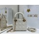 Premium Replica Dior Mini Lady Dior Arco bag with white D.I.O.R charms and gold hardware At Cheap Price