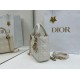 Premium Replica Dior Mini Lady Dior Arco bag with white D.I.O.R charms and gold hardware At Cheap Price