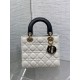 Premium Replica Small Lady Dior My ABCDior bag white cannage metal with D.I.O.R pendant At Cheap Price