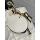 Premium Replica Small Lady Dior My ABCDior bag white cannage metal with D.I.O.R pendant At Cheap Price