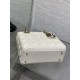 Premium Replica Small Lady Dior My ABCDior bag white cannage metal with D.I.O.R pendant At Cheap Price